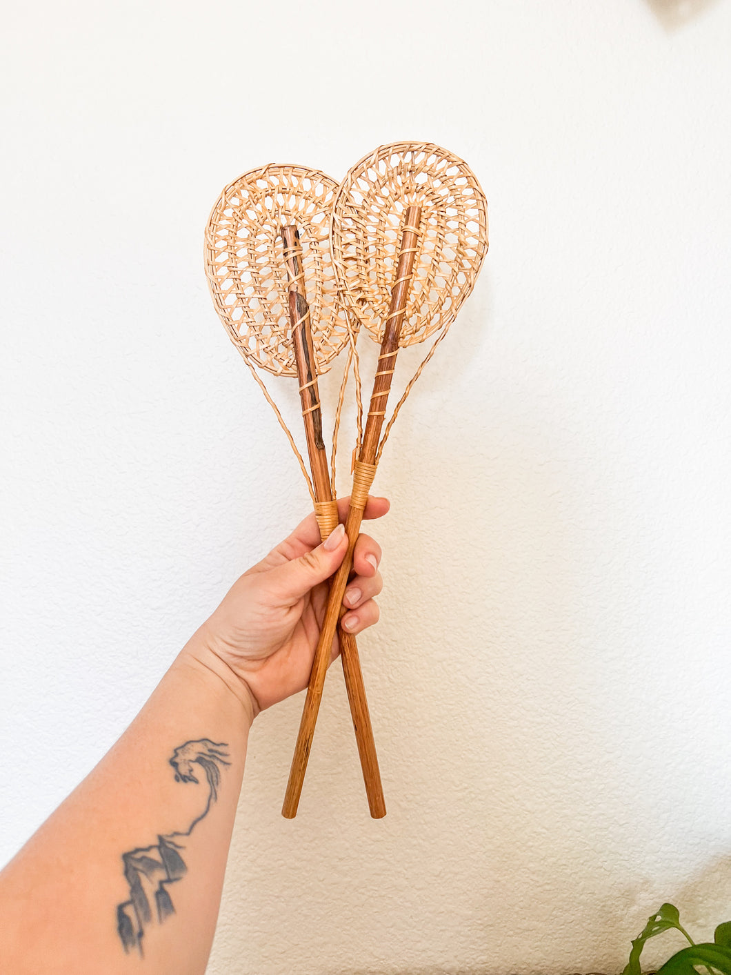 Pair of Rattan Wall Rackets