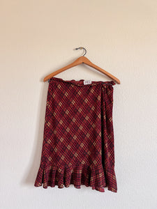 Sparkly Plaid Skirt - Size L