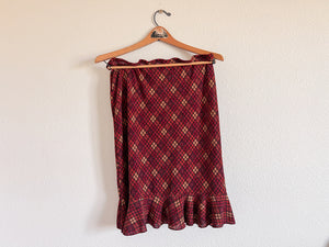 Sparkly Plaid Skirt - Size L