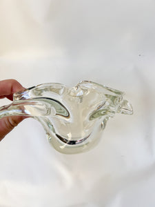 Clear Murano Style Glass Bowl