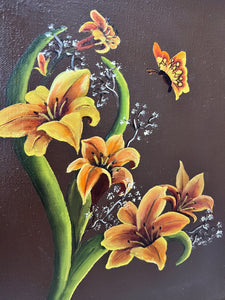 Floral Painting in Ornate Frame