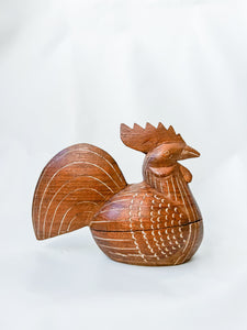 Carved Wooden Rooster Box