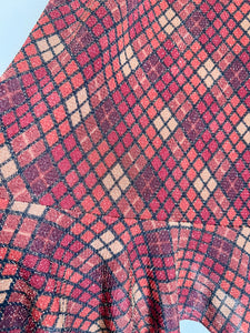 Sparkly Plaid Skirt - Size L