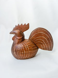 Carved Wooden Rooster Box