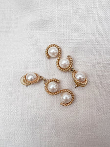 Gold and Pearl Earrings