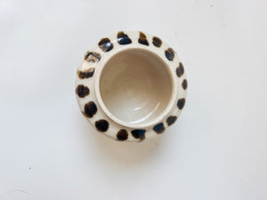 Tiny Striped Stoneware Pot