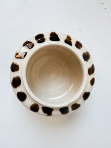 Tiny Striped Stoneware Pot