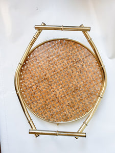 Brass and Cane Tray