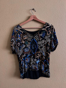 Silk Beaded Top - Size M