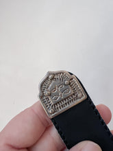 Load image into Gallery viewer, Black and Silver Leather Belt
