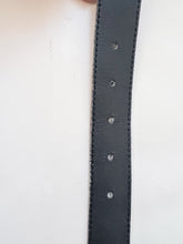 Load image into Gallery viewer, Black and Silver Leather Belt
