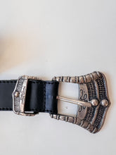 Load image into Gallery viewer, Black and Silver Leather Belt
