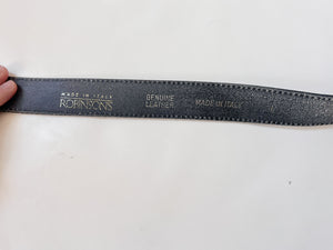 Black and Silver Leather Belt