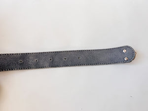 Black and Silver Leather Belt