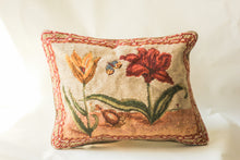 Load image into Gallery viewer, Floral Cross Stitch Throw Pillow
