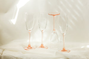 Pink Stem Champagne Glasses