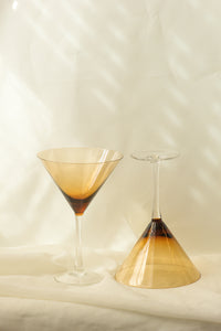 Pair of Amber Martini Glasses