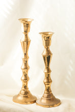 Load image into Gallery viewer, Pair of Giant Brass Candle Holders
