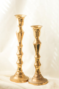 Pair of Giant Brass Candle Holders