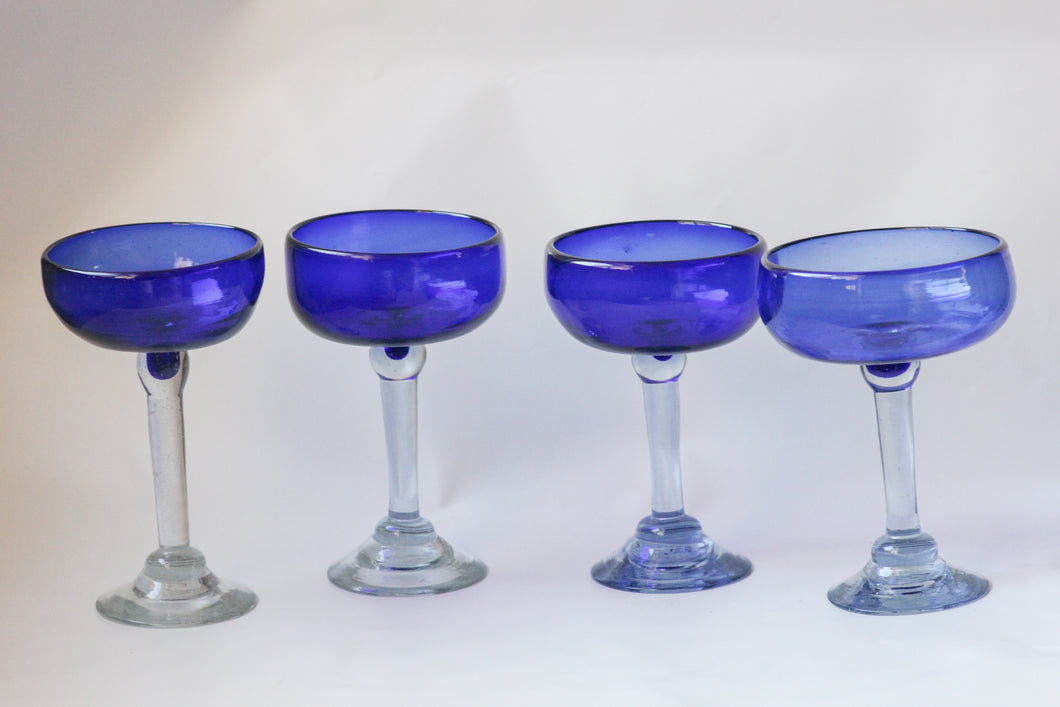 Handblown Margarita Glasses - Set of 4