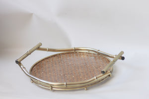 Brass and Cane Tray