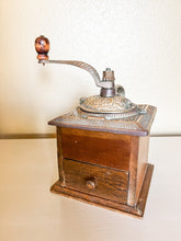 Load image into Gallery viewer, Wood and Brass Coffee Grinder
