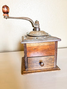 Wood and Brass Coffee Grinder