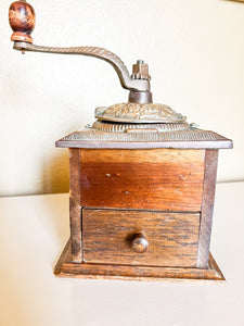 Wood and Brass Coffee Grinder