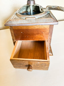 Wood and Brass Coffee Grinder