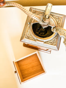 Wood and Brass Coffee Grinder