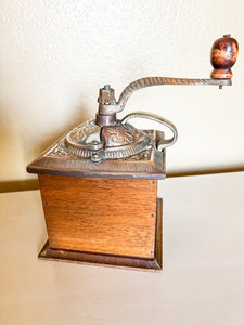 Wood and Brass Coffee Grinder