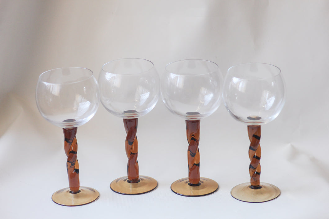 Braided Stem Wine Glasses