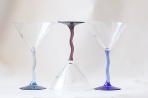 Set of 3 Wavy Martini Glasses