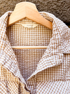 Neutral Plaid Button Up - Size M