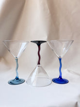 Load image into Gallery viewer, Set of 3 Wavy Martini Glasses
