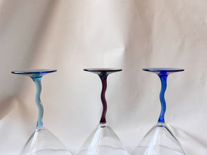 Set of 3 Wavy Martini Glasses