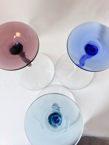 Set of 3 Wavy Martini Glasses