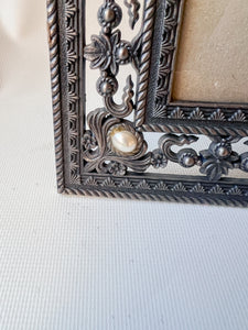 Ornate Metal and Pearl 5x7 Photo Frame