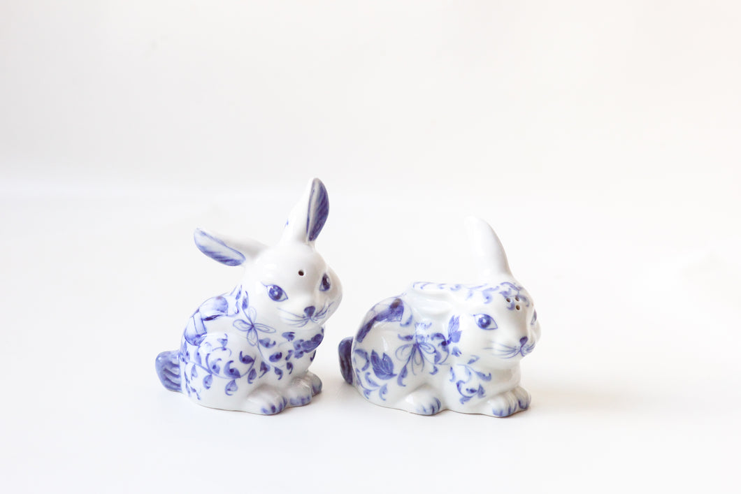 Blue and White Bunny Shakers