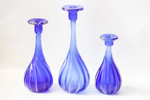 Handblown Blue Glass Vases