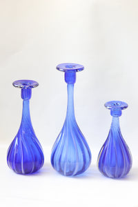 Handblown Blue Glass Vases