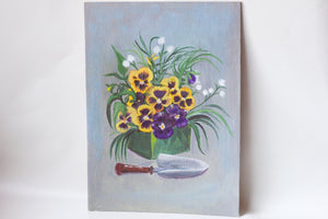 Painted Canvas with Violets