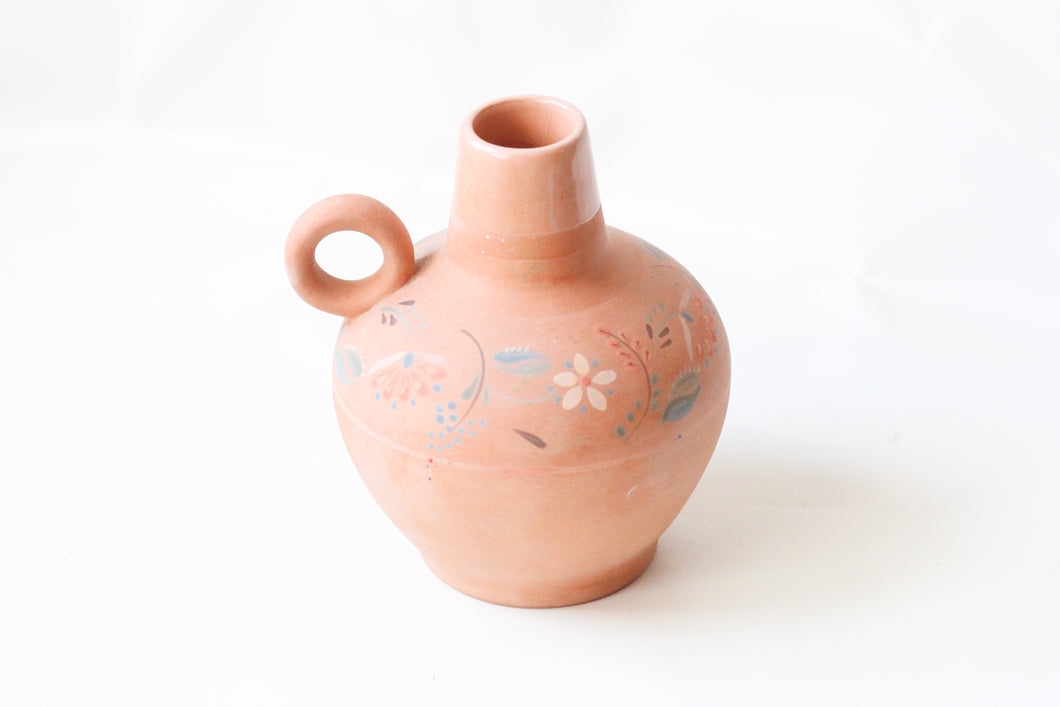 Floral Terracotta Jug Vase