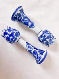 Delft Blue Tulip Candle Holders