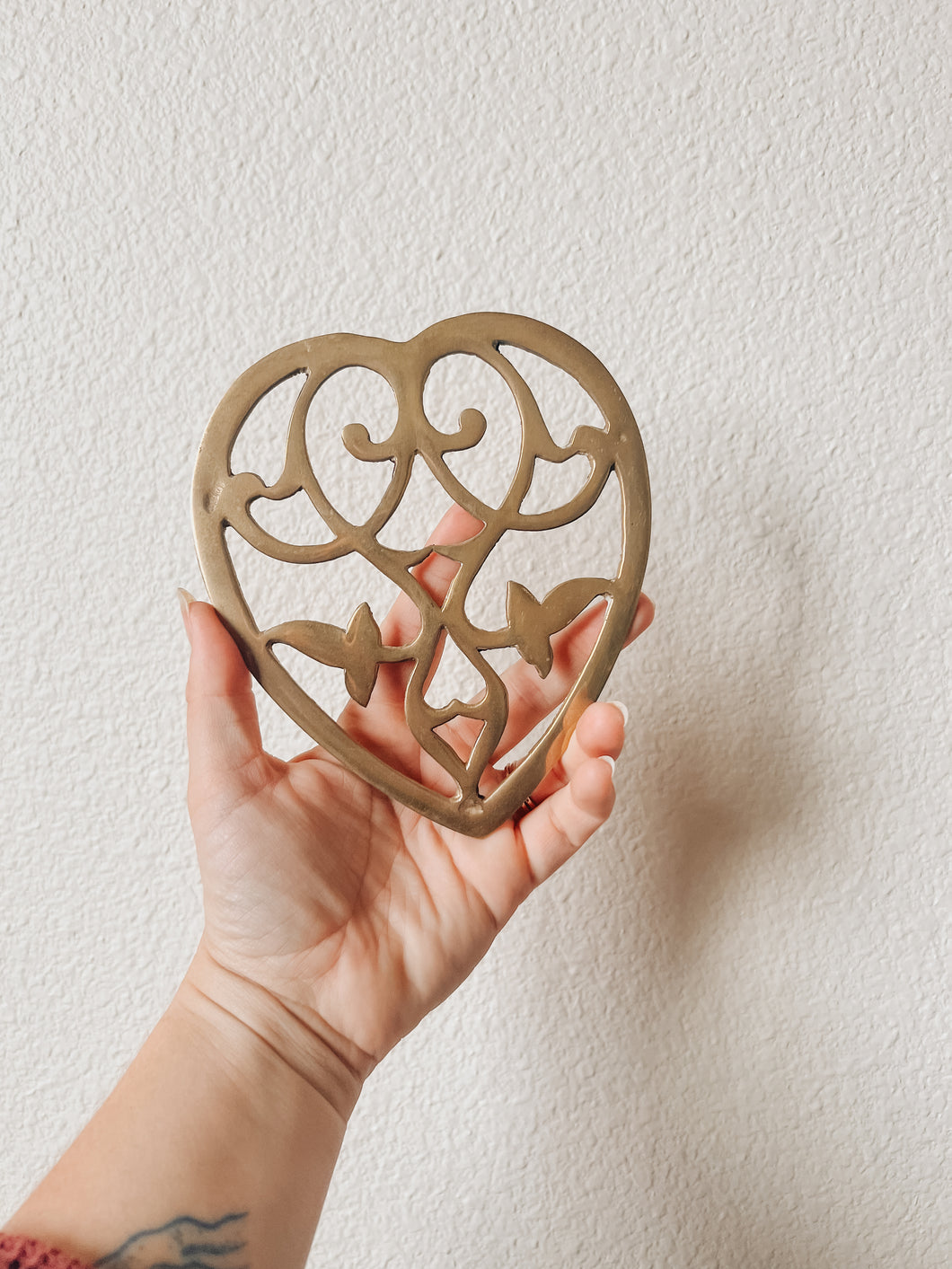 Brass Heart Trivet