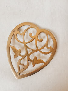 Brass Heart Trivet