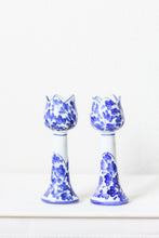 Load image into Gallery viewer, Delft Blue Tulip Candle Holders
