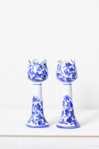 Delft Blue Tulip Candle Holders