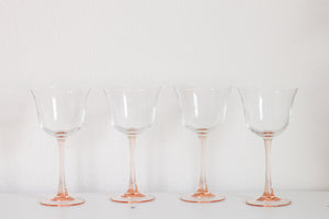 Pink Stem Tulip Glasses