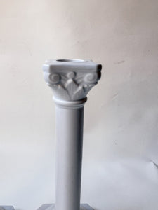 Grey Greek Pillar Candle Holders